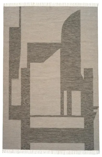 Kristina Dam Studio Contemporary Kelim Gulvtæppe Råhvid/Grå 300 cm