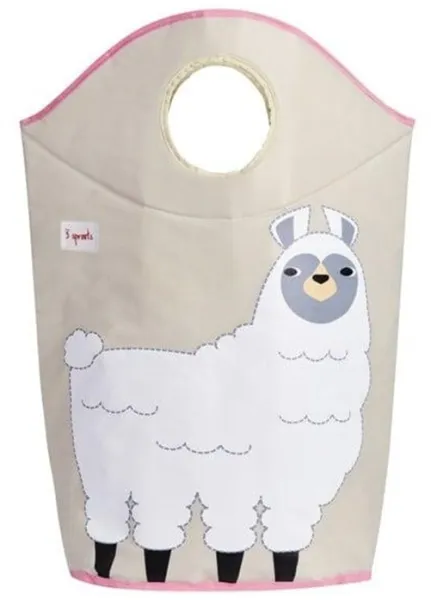 3 Sprouts Laundry Hamper - White Llama
